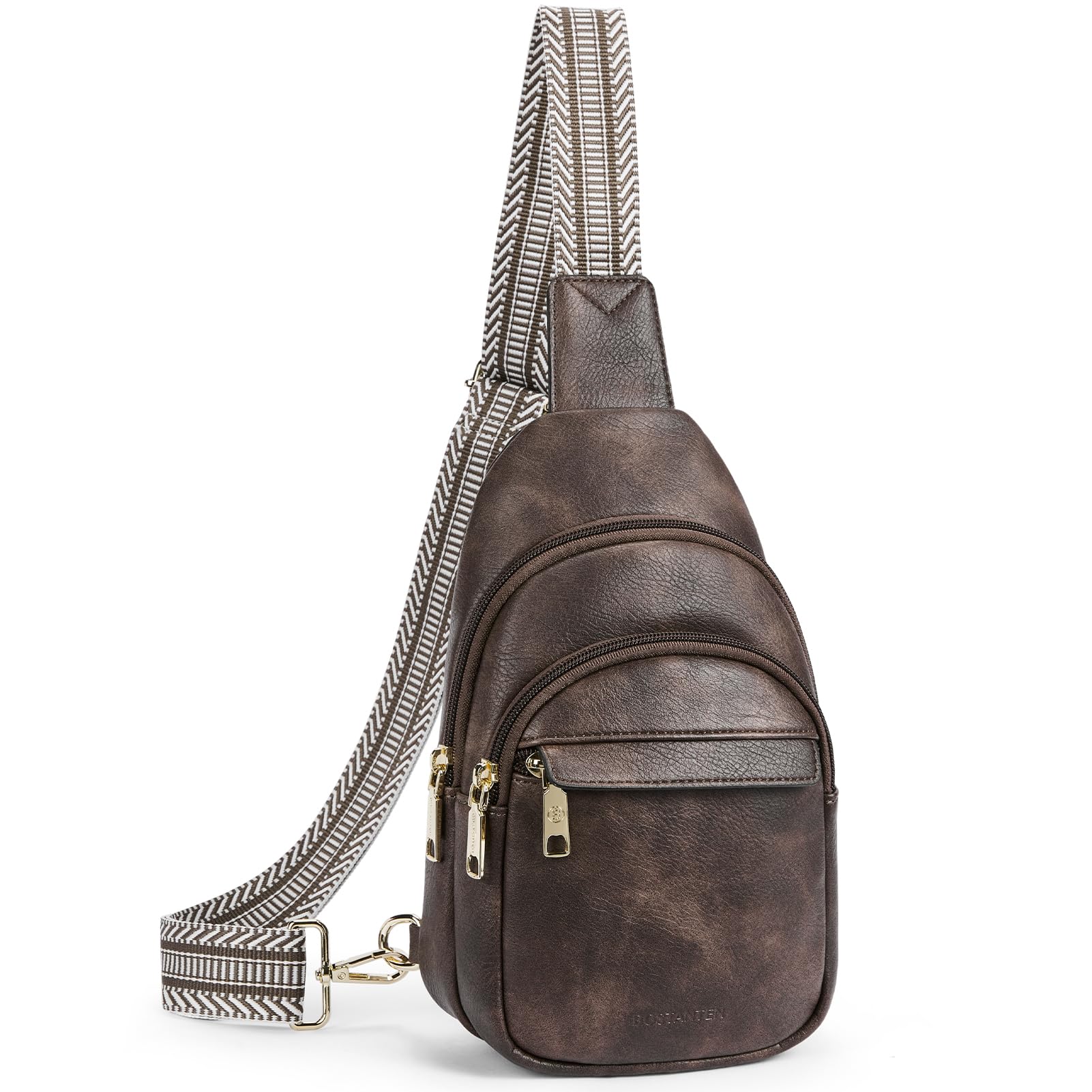 BOSTANTEN Small Sling Bag for Women Leather Crossbody Bags Fanny Pack Chest Bag for Travel