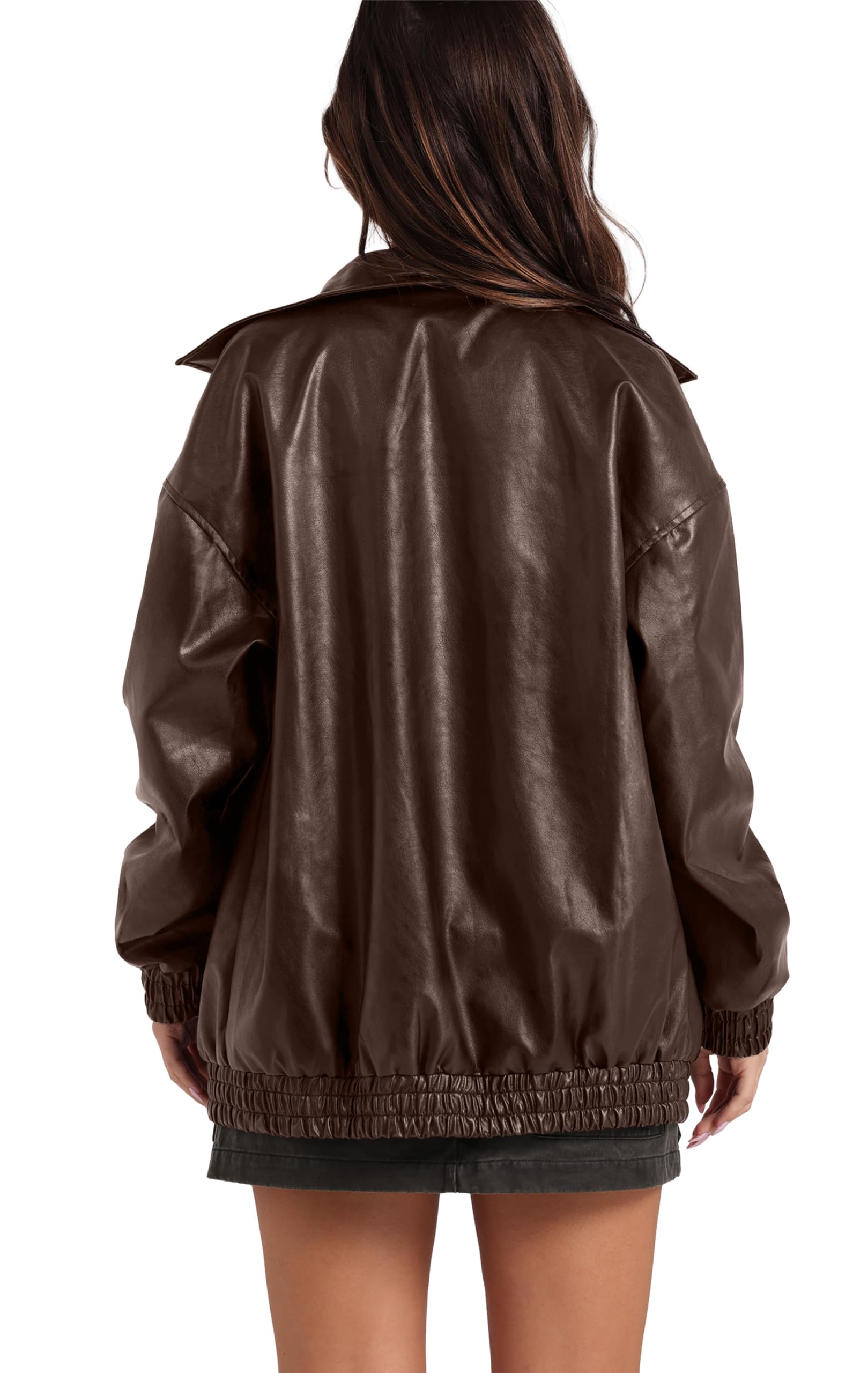 Sampeel Leather Jacket Women Faux Oversized Motorcycle Bomber Coats 2025 Fall Fashion Outfits Winter Clothes