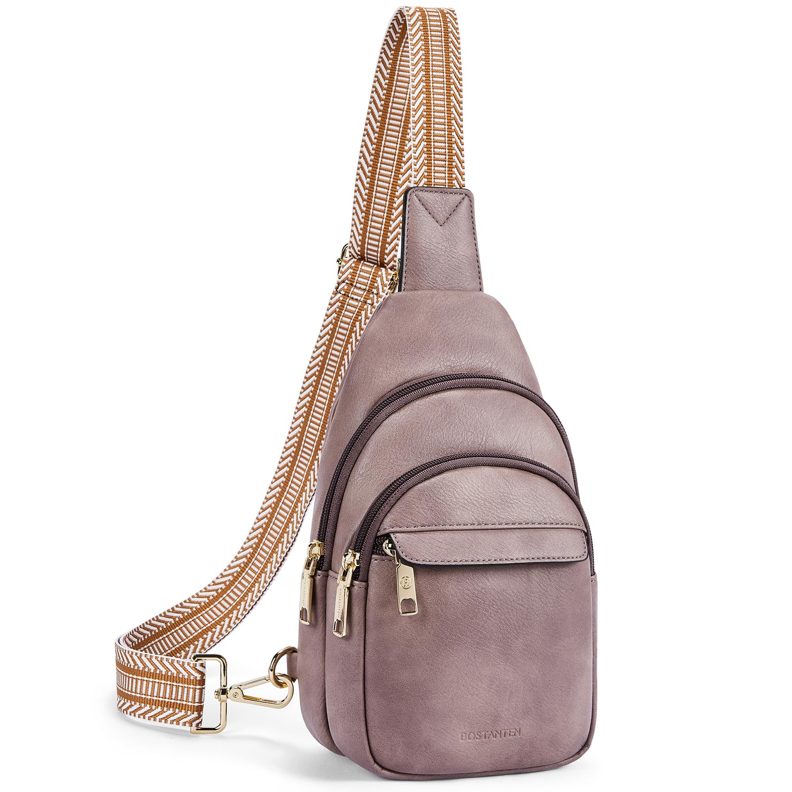 BOSTANTEN Small Sling Bag for Women Leather Crossbody Bags Fanny Pack Chest Bag for Travel