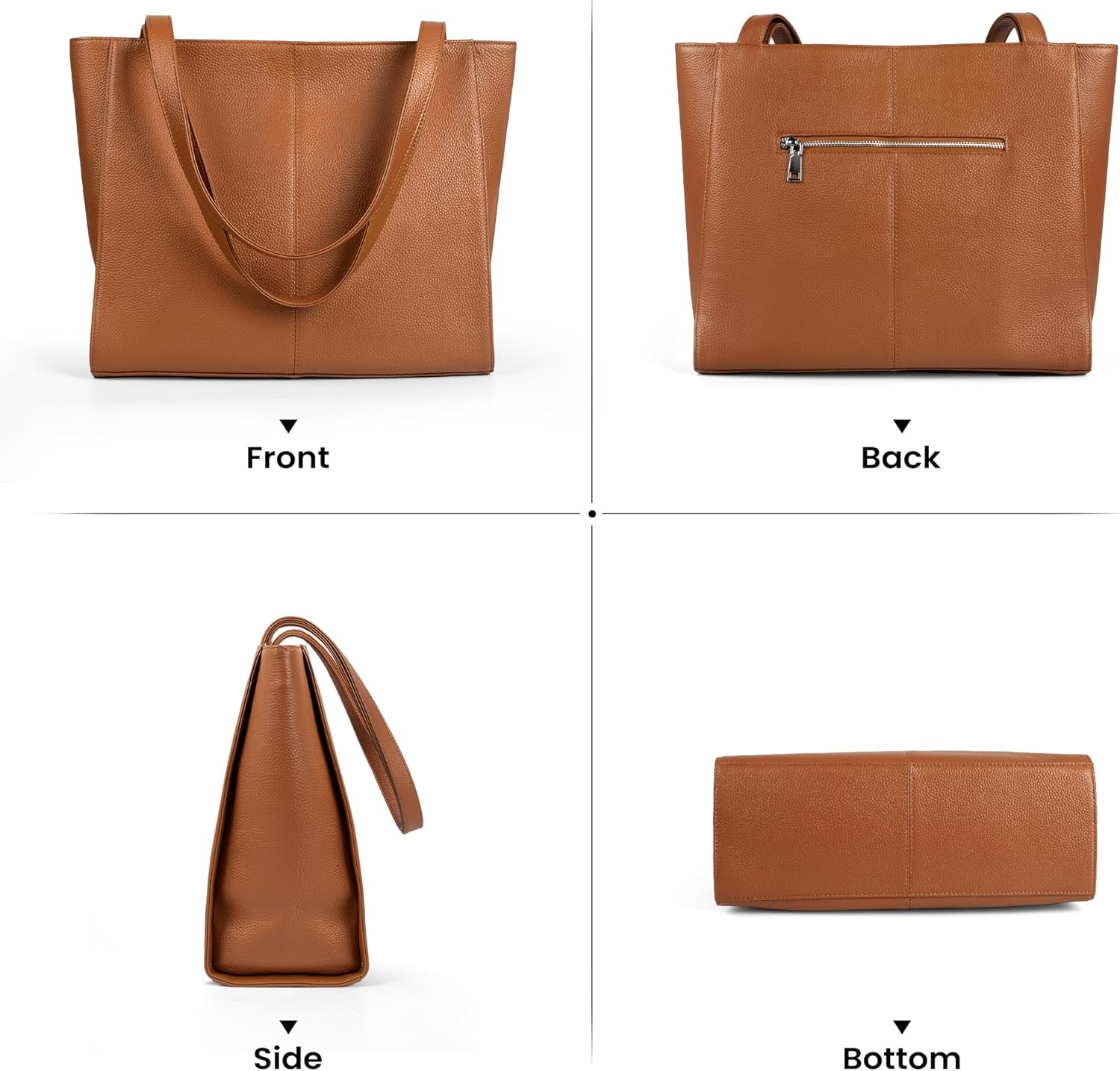 befen Genuine Leather Tote Bag for Women Work, Women's Leather Shoulder Bags Purses Satchel Handbags with Laptop Compartment