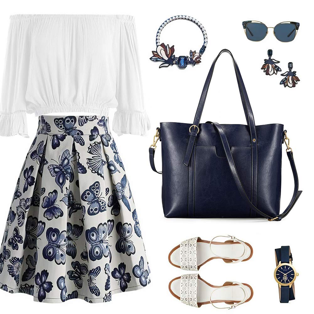 Kattee Genuine Leather Women Tote Bag Soft Handbags Vintage Shoulder Purses Fashion Top Handle Bag Large Capacity