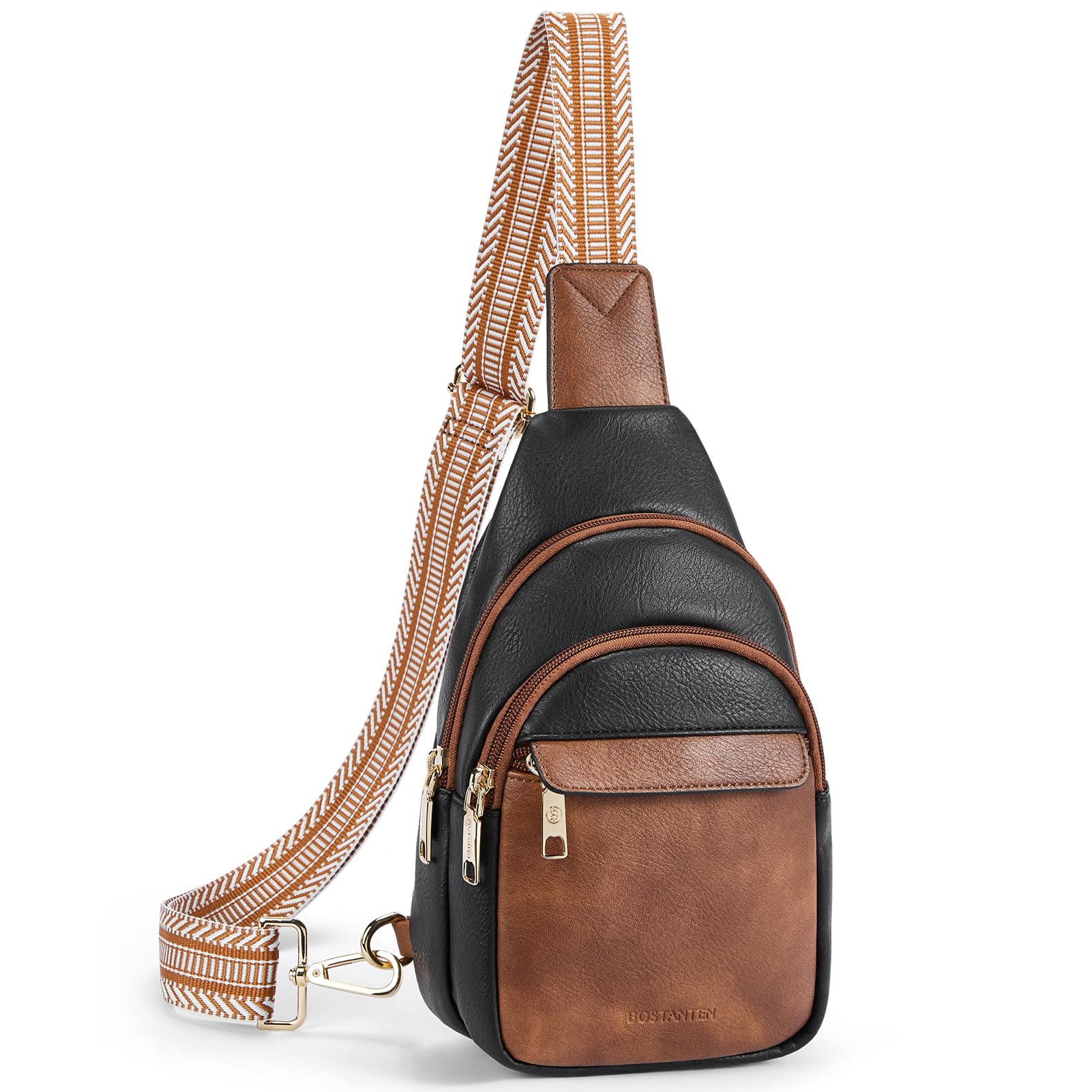 BOSTANTEN Small Sling Bag for Women Leather Crossbody Bags Fanny Pack Chest Bag for Travel