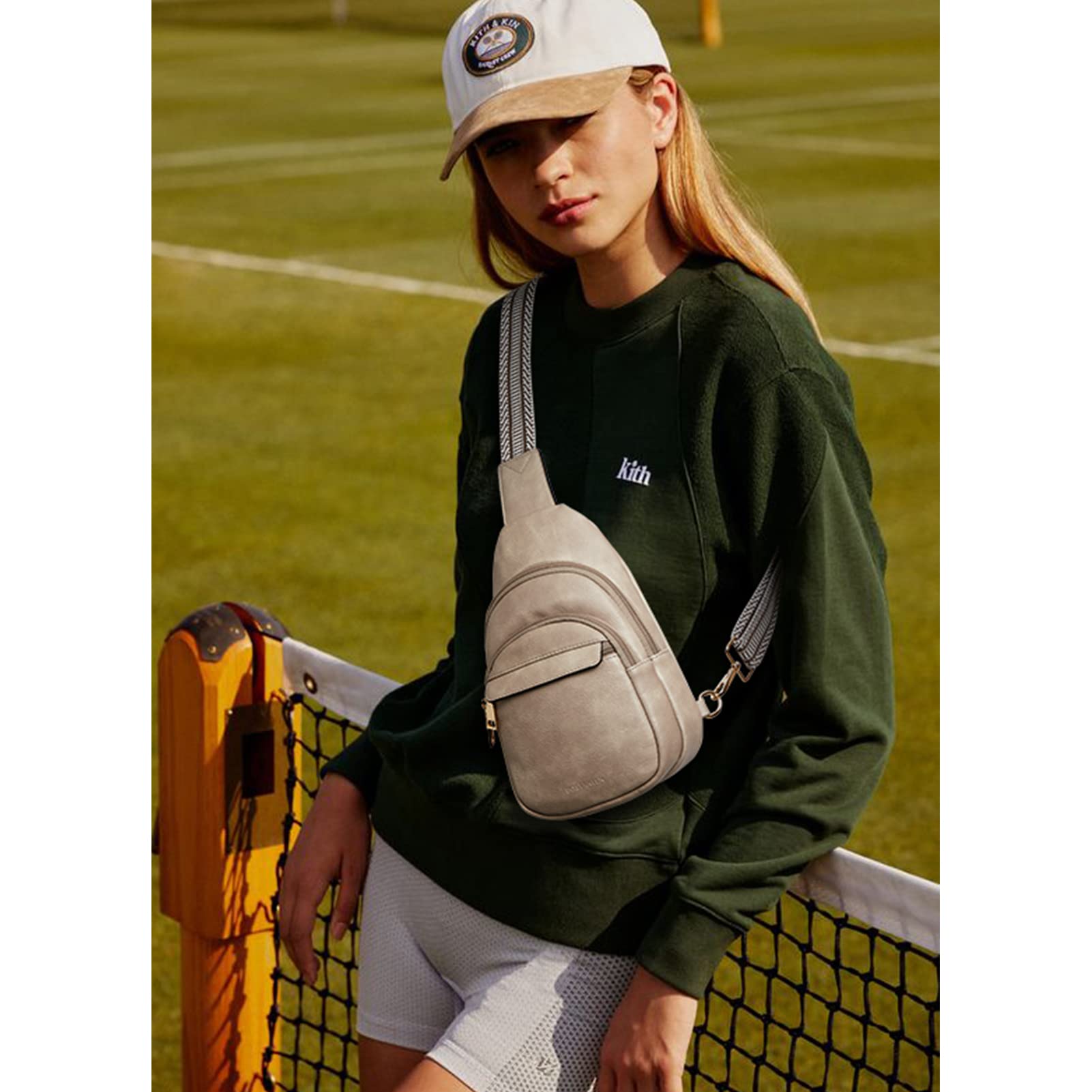 BOSTANTEN Small Sling Bag for Women Leather Crossbody Bags Fanny Pack Chest Bag for Travel