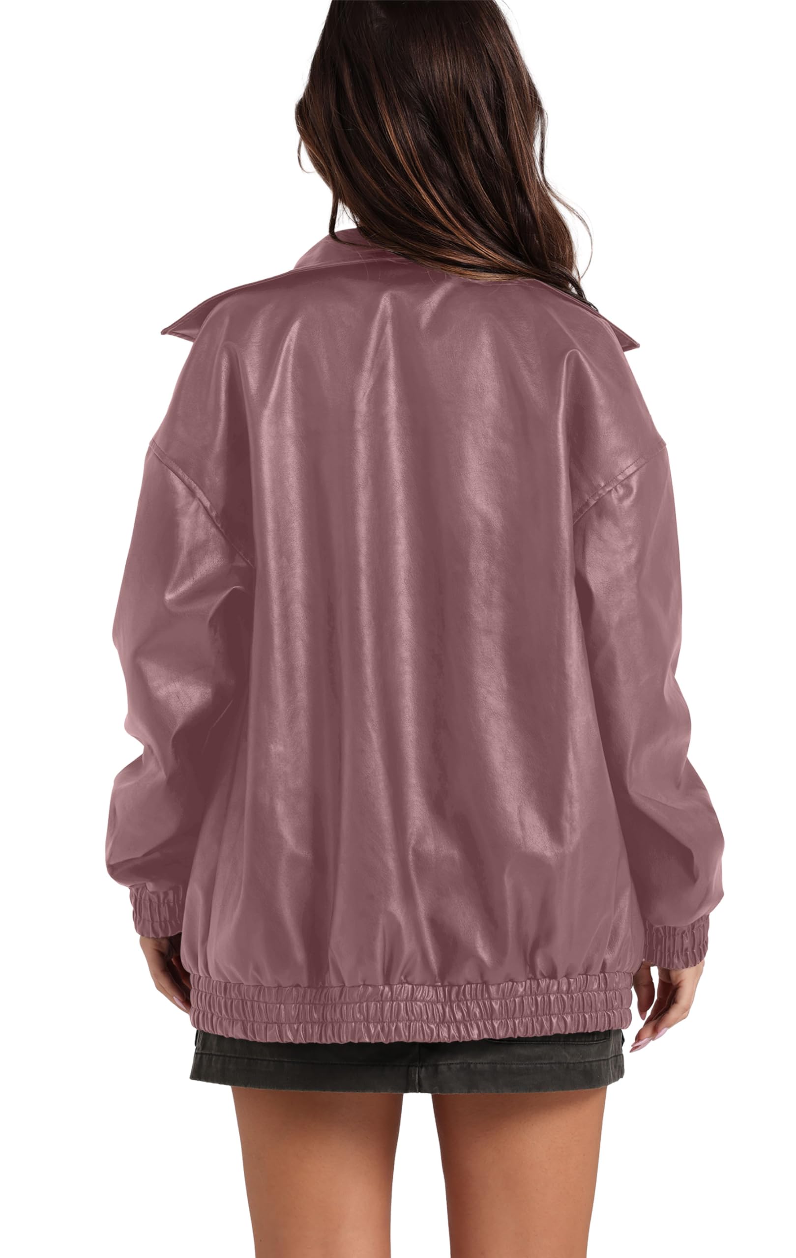 Sampeel Leather Jacket Women Faux Oversized Motorcycle Bomber Coats 2025 Fall Fashion Outfits Winter Clothes