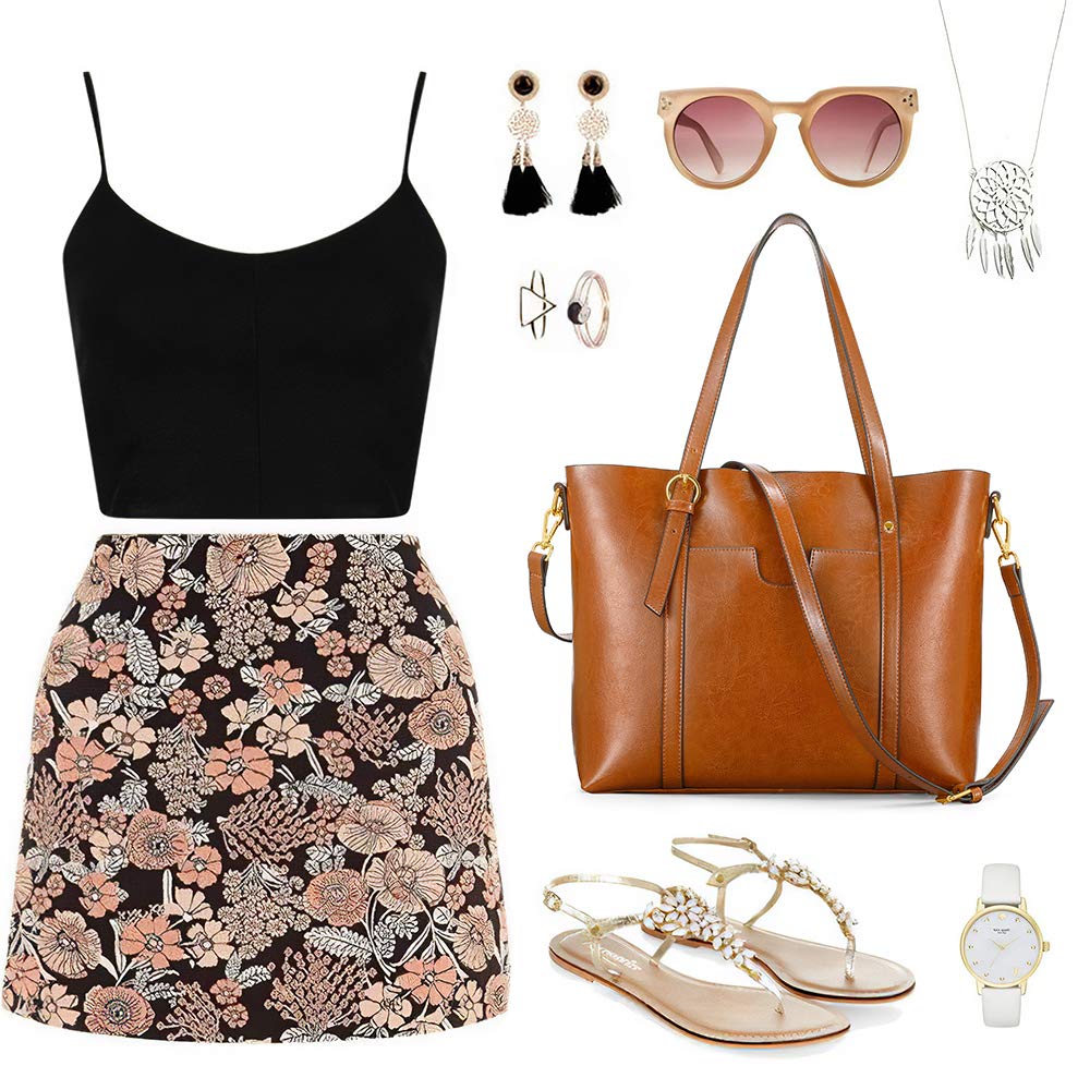 Kattee Genuine Leather Women Tote Bag Soft Handbags Vintage Shoulder Purses Fashion Top Handle Bag Large Capacity