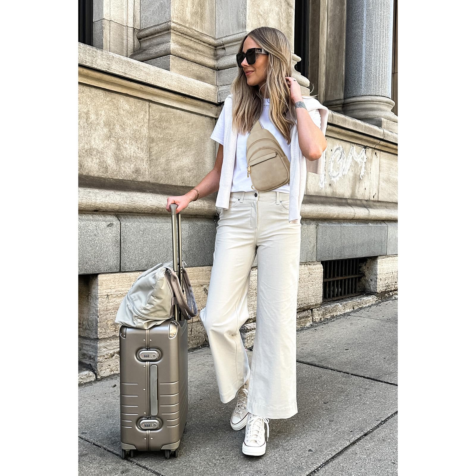 BOSTANTEN Small Sling Bag for Women Leather Crossbody Bags Fanny Pack Chest Bag for Travel