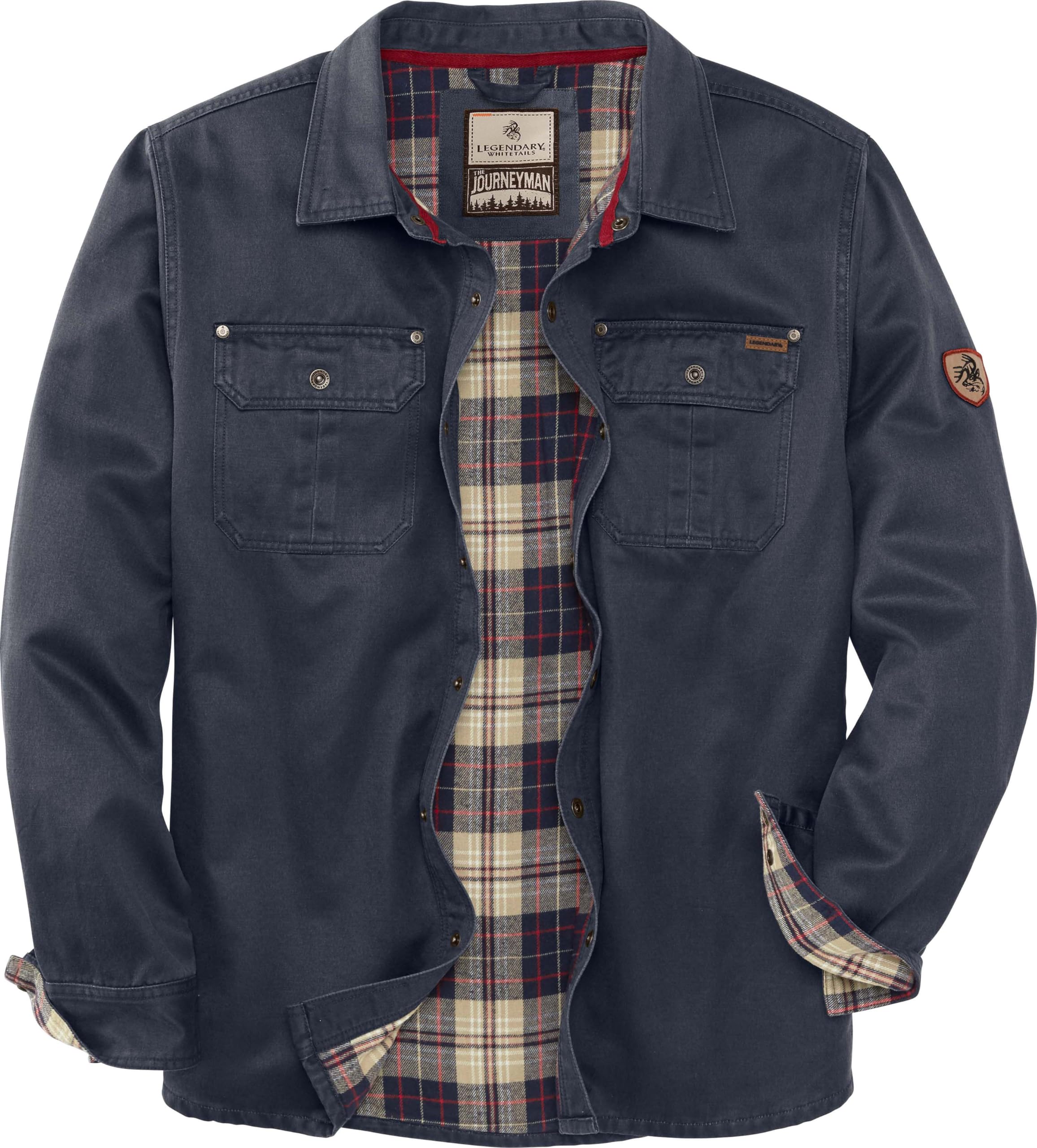 Legendary Whitetails Men's Flannel Lined Shirt Jacket Waxed Cotton Water Resistant