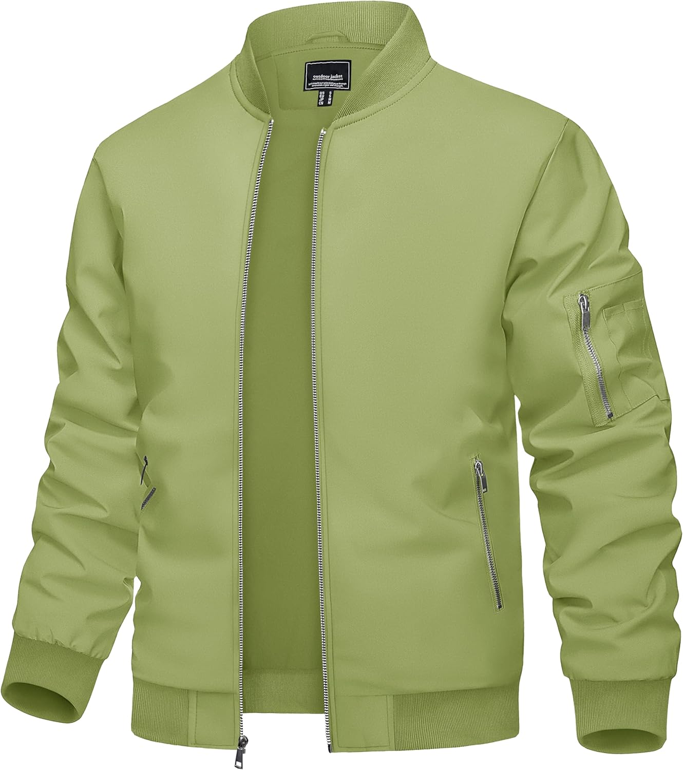 TACVASEN Men's Bomber Jacket Lightweight Casual Spring Fall Windbreaker Zip Up Coat with Pocket