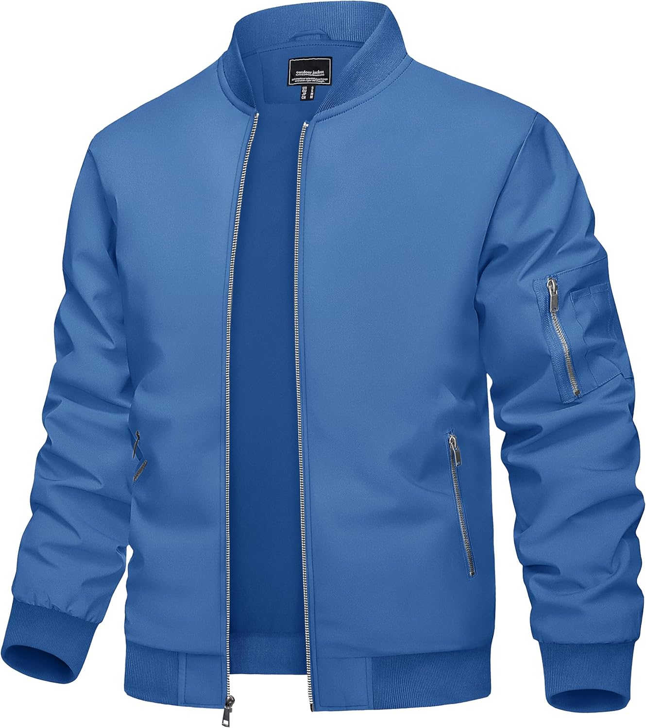 TACVASEN Men's Bomber Jacket Lightweight Casual Spring Fall Windbreaker Zip Up Coat with Pocket