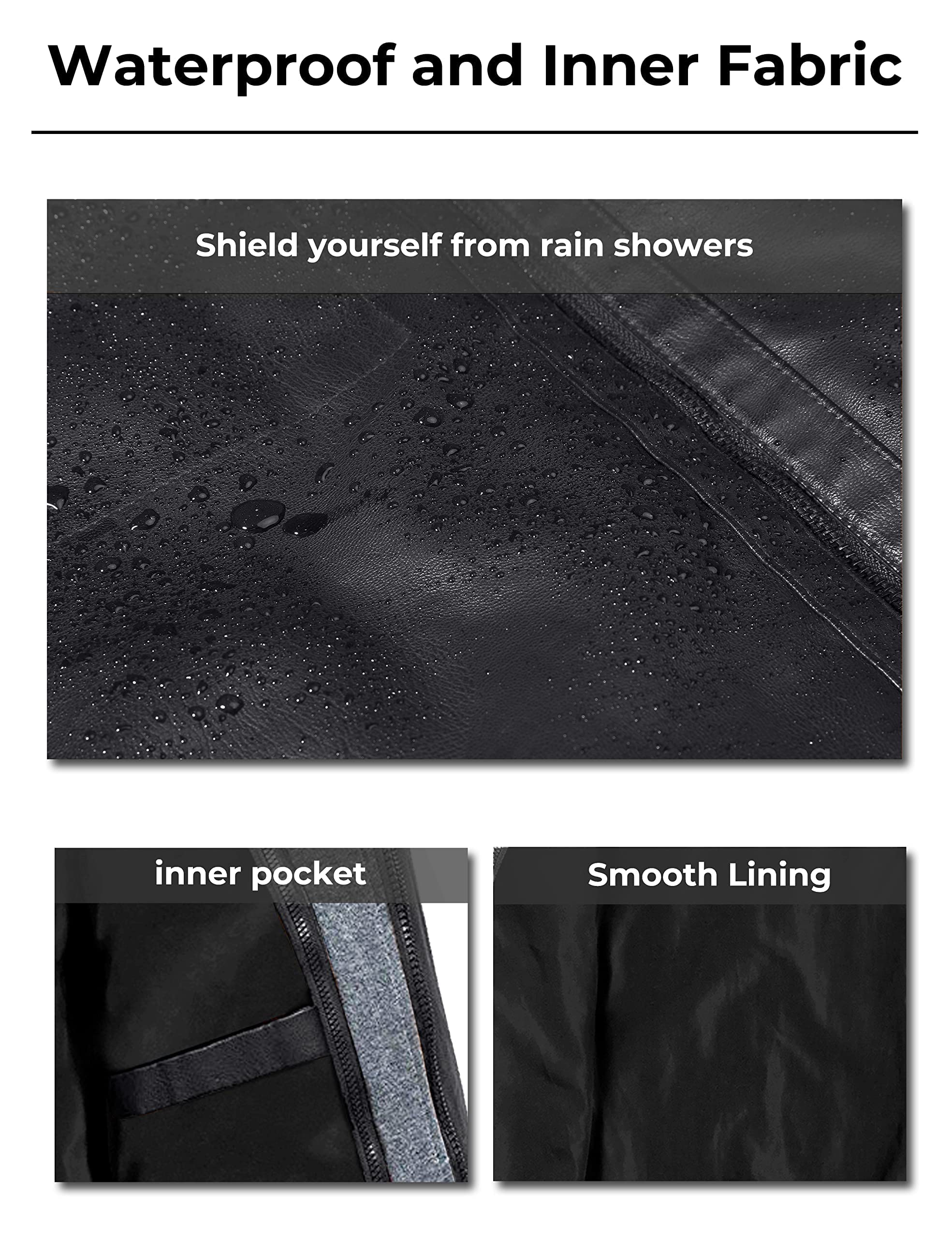 wantdo Men's Faux Leather Jacket with Removable Hood Motorcycle Jacket Casual Warm Winter Coat