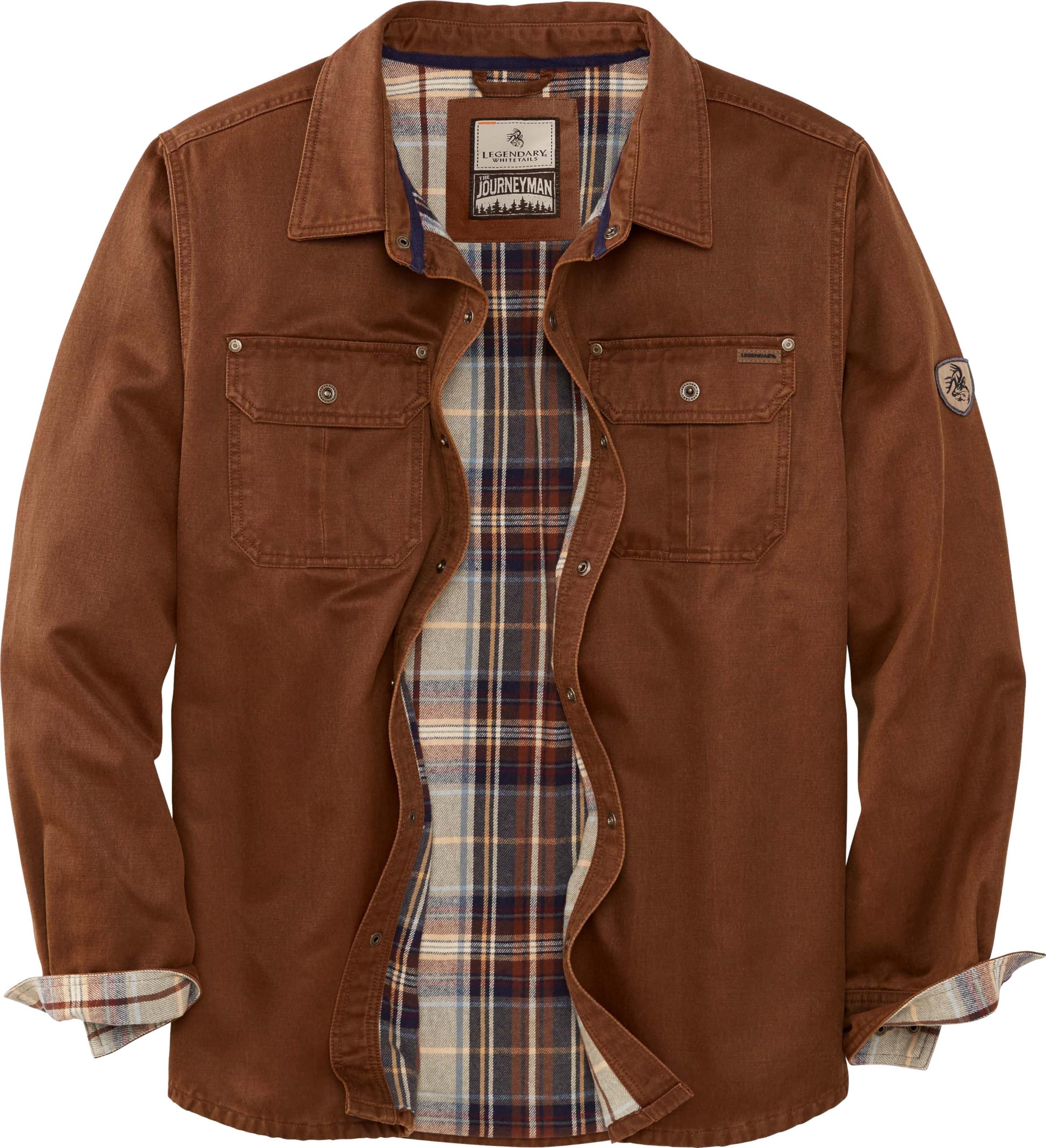 Legendary Whitetails Men's Flannel Lined Shirt Jacket Waxed Cotton Water Resistant