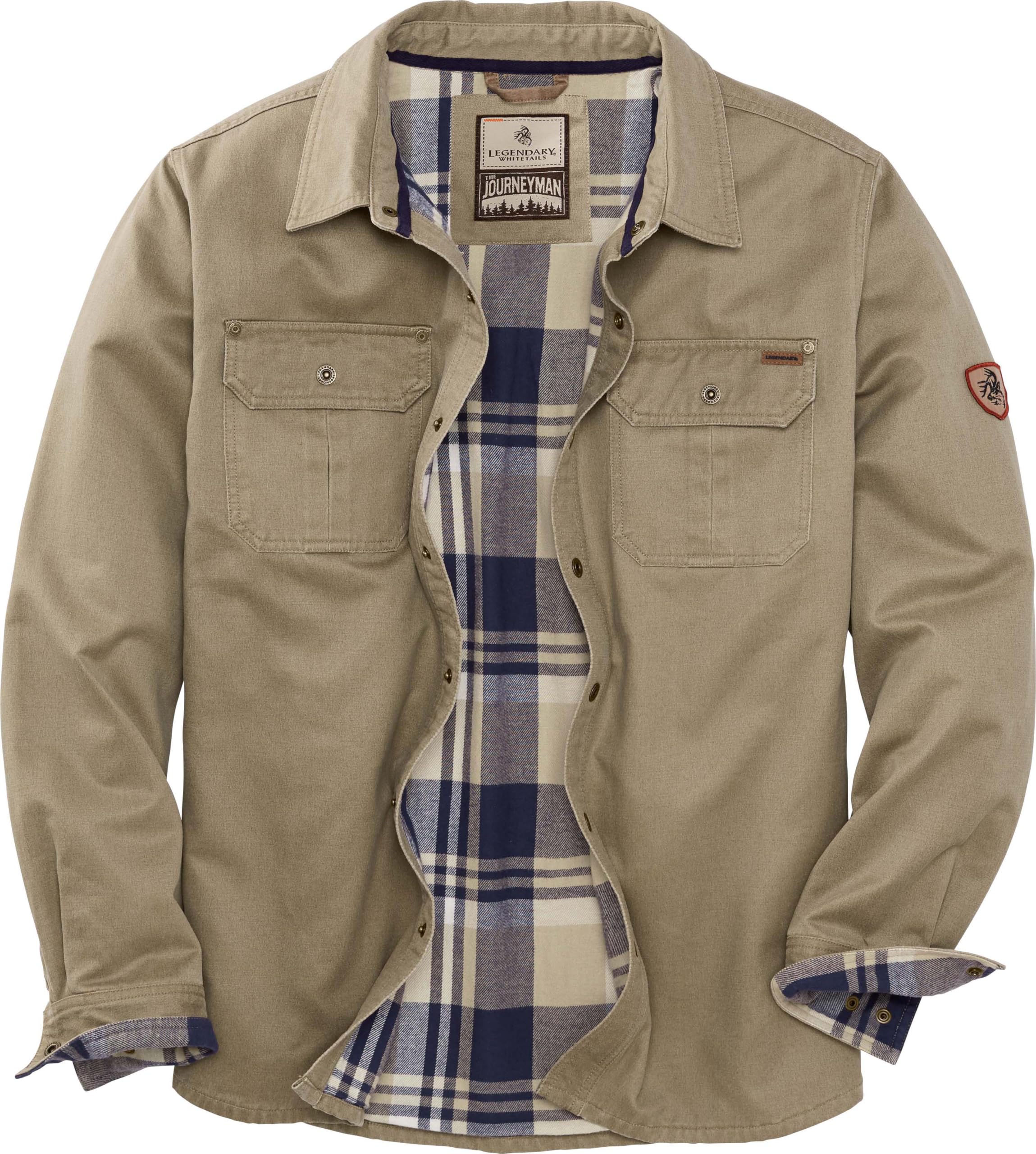 Legendary Whitetails Men's Flannel Lined Shirt Jacket Waxed Cotton Water Resistant