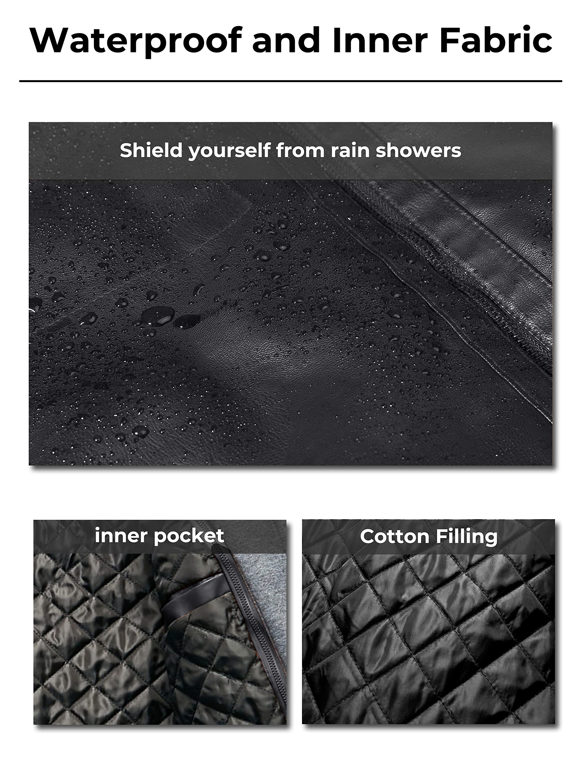 wantdo Men's Faux Leather Jacket with Removable Hood Motorcycle Jacket Casual Warm Winter Coat