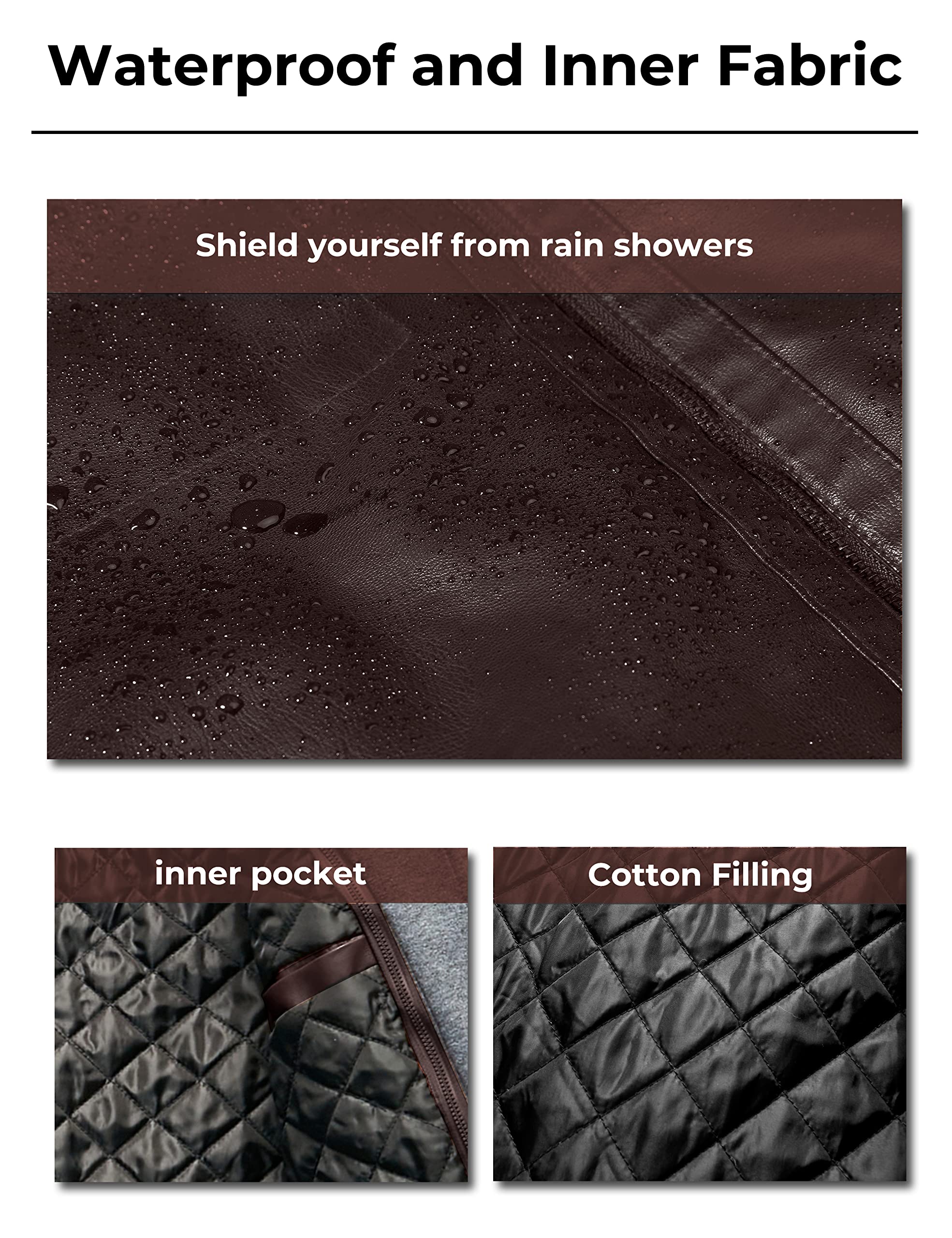 wantdo Men's Faux Leather Jacket with Removable Hood Motorcycle Jacket Casual Warm Winter Coat