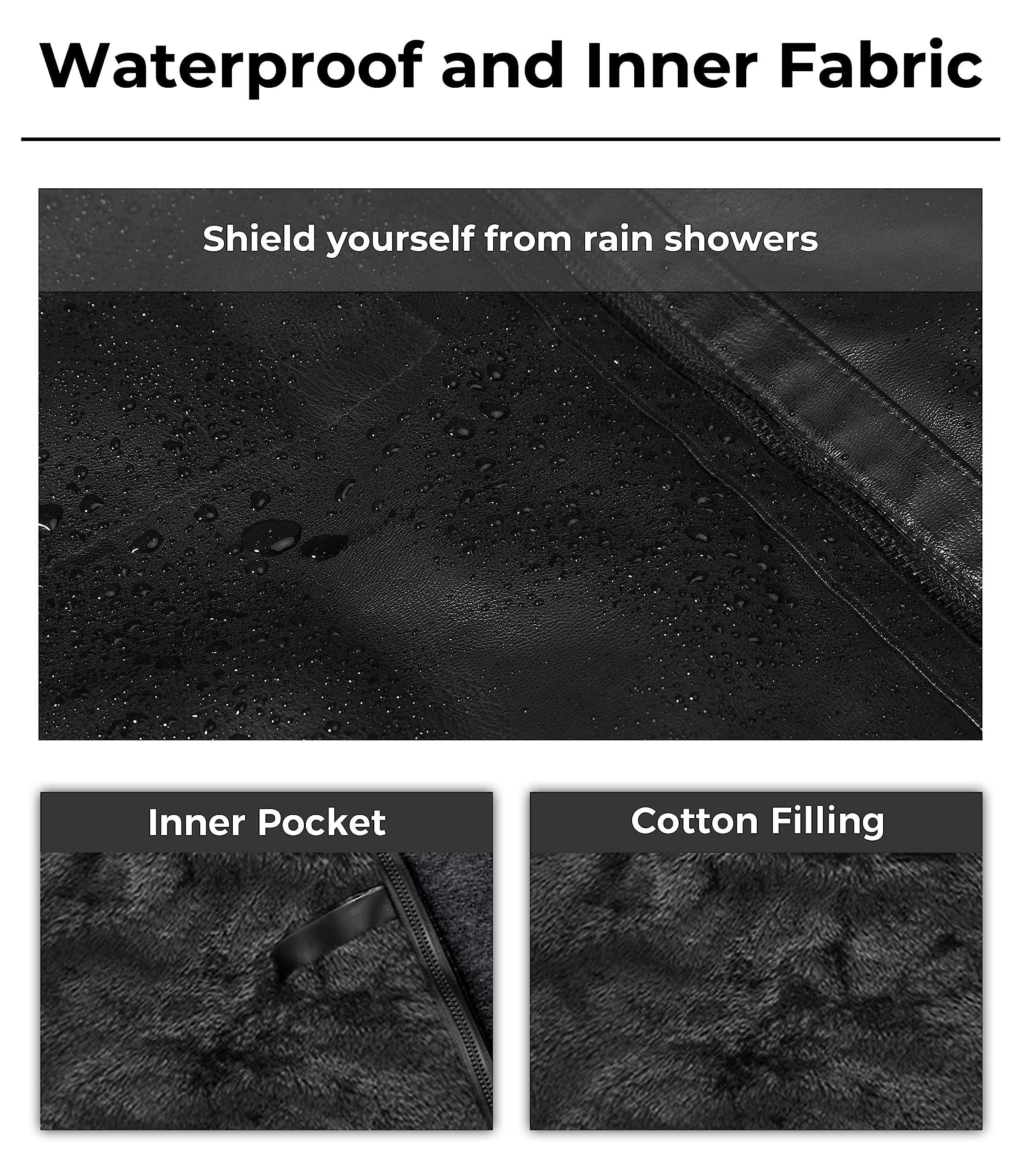 wantdo Men's Faux Leather Jacket with Removable Hood Motorcycle Jacket Casual Warm Winter Coat