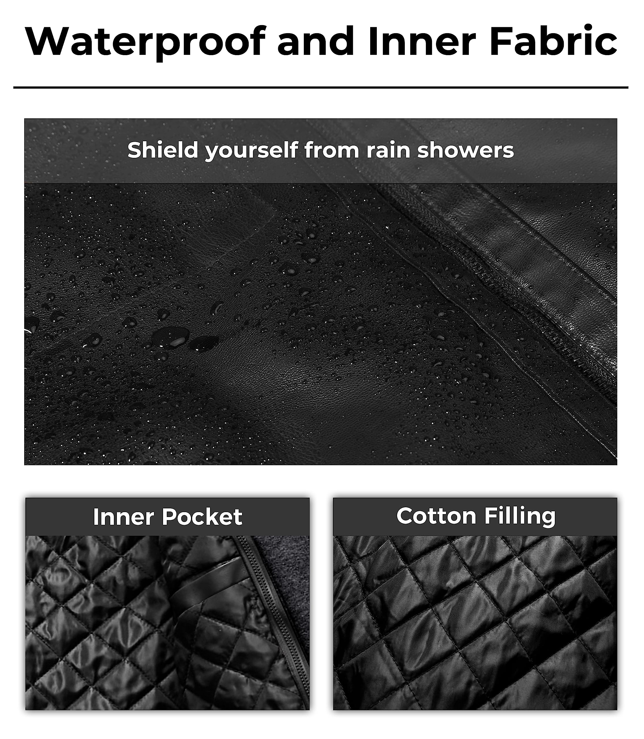 wantdo Men's Faux Leather Jacket with Removable Hood Motorcycle Jacket Casual Warm Winter Coat